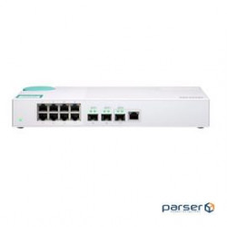 QNAP Switch QSW-308-1C-US 1 10GbE SFP+/RJ45 combo port and 8 Gigabit ports NBASE-T RETAIL