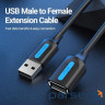 Кабель Vention USB 2.0 A Male to A Female Extension Cable 1.5M black PVC Type (CBIBG)