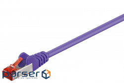 Патч-корд екранований RJ45 SFTP6 3.0m,patch AWG27 D=6.0mm Gold Protect,фіолетовий (75.09.5510-10) (75.09.5510-10)