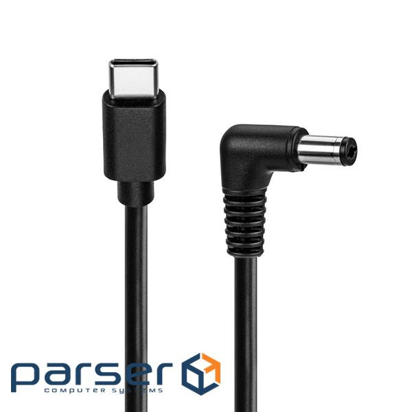 Кабель живлення пристроїв USB Type-C-Jack DC M/M 1.0m,5.5x2.5mm Power 90ё кутовий Cu,чо (75.07.8969)