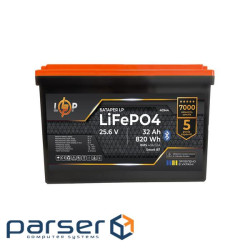 Аккумулятор LP LiFePO4 25,6V - 32 Ah (820Wh) (BMS 40А/32A) пластик Smart BT (40944)