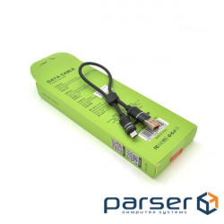 USB cable <-> microUSB, iKAKU Xundian KSC-351 series, Black, 0.25 m, 5A (KSC-351_М )