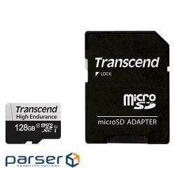 Карта пам'яті TRANSCEND microSDXC High Endurance 128GB UHS-I Class 10 + SD-adapter (TS128GUSD350V)