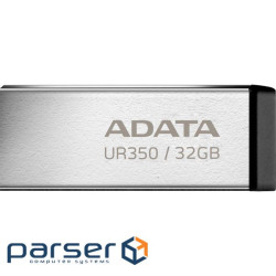 Флеш накопичувач USB 32Gb ADATA UR350, Silver/Black, USB 3.2 Gen 1, до 100 МБ/с (UR350-32G-RSR/BK)