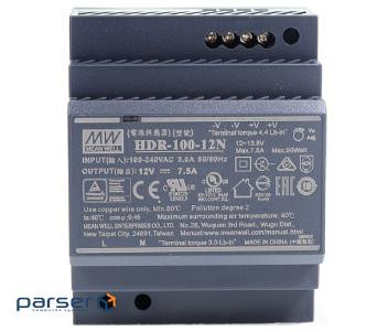 Блок живлення для систем відеоспостереження MeanWell HDR-100-12N