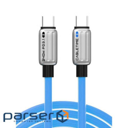 Кабель Cabletime USB Type-C - USB Type-C (M/M) PD 240W, 2 м, Blue (CU05L)