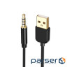 Кабель аудіо USB для iPod Shuffle Jack 3.5mm M 4 pin -> USB AM, 1.0 м. чорний (S1009) (S1009)