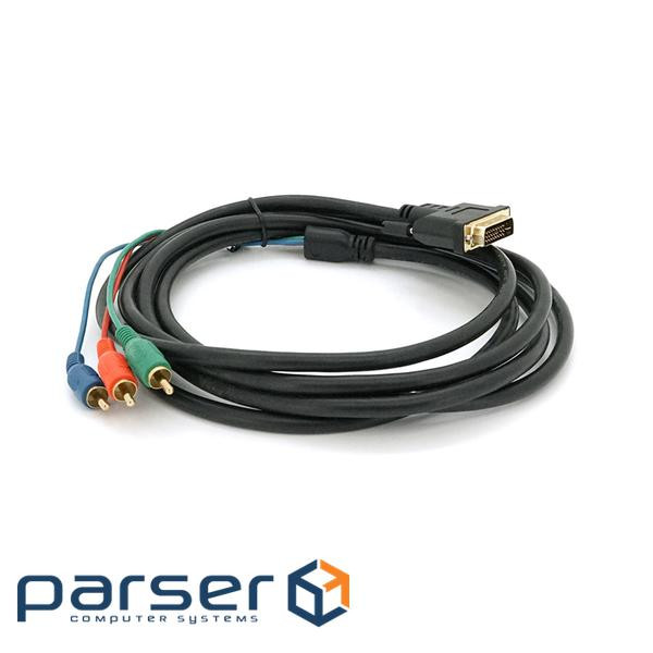 Кабель DVI (тато)-3RCA (тато), 3m, 2 ферит, Black, ОЕМ (YT-DVI (M)-3RCA(M)-3)