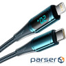 Дата кабель USB-C to Lightning 2.0m 20W Digital Display blue Essager (EXCTL-YDA03)