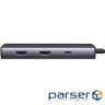 Концентратор Ugreen USB3.1 Type-C to HDMIx2 4K60Hz (8k30Hz)/USB3.0x2/Type-C/PD 100W CM498 (15852)