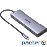 Концентратор Ugreen USB3.1 Type-C to HDMI60Hz/VGA/USB 3.0х3/RJ45/SD/TF/PD 100W 9-in-1 CM498 (15600)