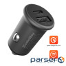 Зарядний пристрій ColorWay 2USB Car (Type-C PD20W + USB QC3.0 ) (38W) Gray (CW-CHA029PD-GR)