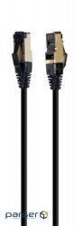 Патч-корд 0.5м, S/FTP, cat 8, літій , 50u", CU, AWG 27, LSZH, black Cablexpert (PP8-LSZHCU-BK-0.5M)