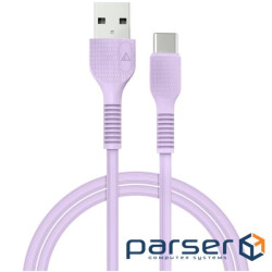 Дата кабель USB 2.0 AM to Type-C 1.2m AL-CBCOLOR-T1BK Purple ACCLAB (1283126518270)