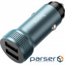 Автомобільний зарядний пристрій HOCO Z49 Level DualPort 2xUSB-A, QC3.0 18W Metal G (6931474795618)