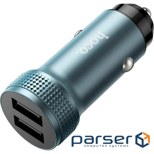Автомобільний зарядний пристрій HOCO Z49 Level DualPort 2xUSB-A, QC3.0 18W Metal G (6931474795618)
