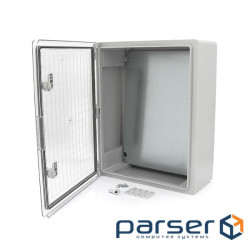 Бокс міцний з ABS пластику з монтажною панеллю 5 (144987 з прозорими дверцятами)