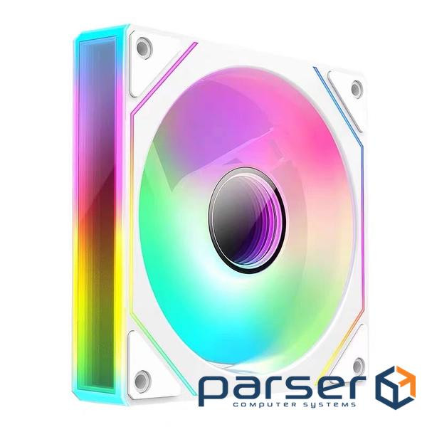 Вентилятор 120 мм, GTL Warp, White, 120x120x25 мм, ARGB підсвічування, 800-1600 о (GTL-120WL1W ARGB)