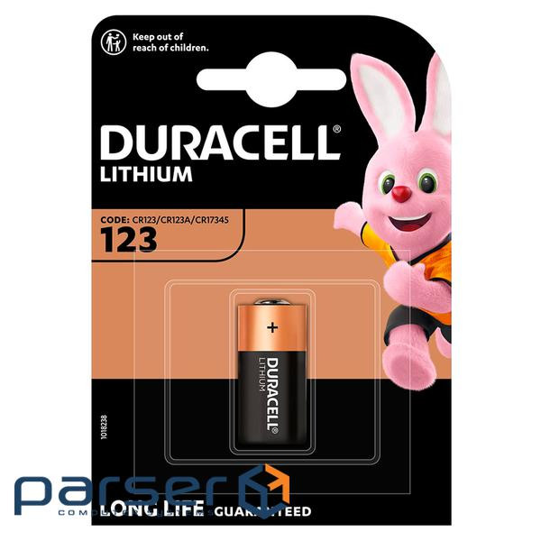 Батарейка DURACELL DL 123, 1 шт у блістері, ціна за блістер (DURACELL DL 123 1шт) )