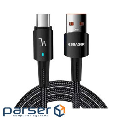 Дата кабель USB 2.0 AM to USB-C 0.5m 7A 100W black Essager (EXC7A-CGB01-P)