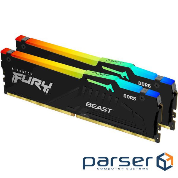 Модуль пам'яті KINGSTON FURY Beast RGB EXPO Black DDR5 6000MHz 32GB Kit 2x16GB (KF560C30BBEAK2-32)