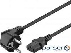 Device power cable IEC(Schuko)-(C13) M/F 1.5m,90plug 0.75sq.mm D=5.5mm Cu,black (84.00.7068)