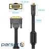 Кабель DVI-D 24M - 24M, 8.0 м, 2K 60Hz обплетення, з феритами Vention (EAEBK)