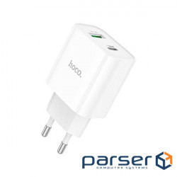 Мережевий зарядний пристрій HOCO C80A Plus Rapido PD20W+QC3.0 charger White (6931474779885) HOCO C80A Plus Rapido PD20W+QC3.0 charger White (6931474779885)