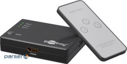 Комутатори моніторній HDMI 3x1 (Switch), Selector 1080p Act auto + пульт, чорний (75.05.8981-1)