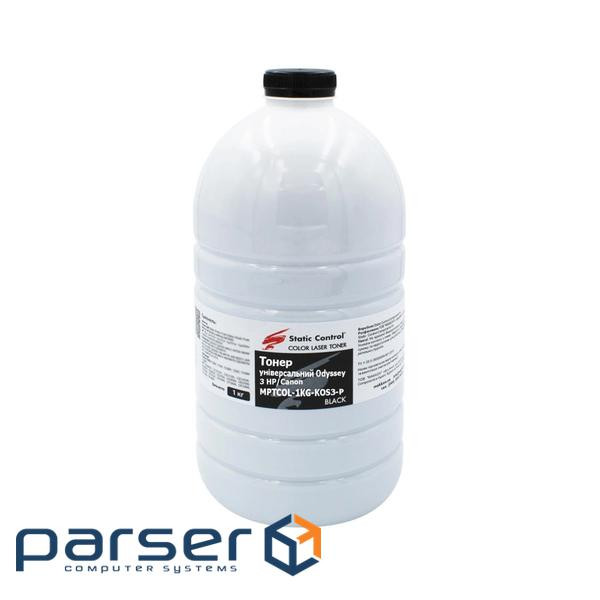 Тонер HP/Canon MPTCOL OS3 1 кг black (фасовка) Static Control (MPTCOL-1KG-KOS3-P)