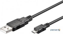 Кабель мобільних пристроїв Goobay USB2.0 A-microB M/M 0.6m, AWG28 2xShielded D=4.0mm (75.09.3922-1)