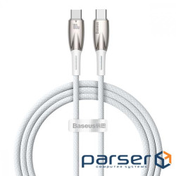 Кабель Baseus Glimmer Series Fast Charging Type-C to Type-C 100W (1m) white (CADH000702)