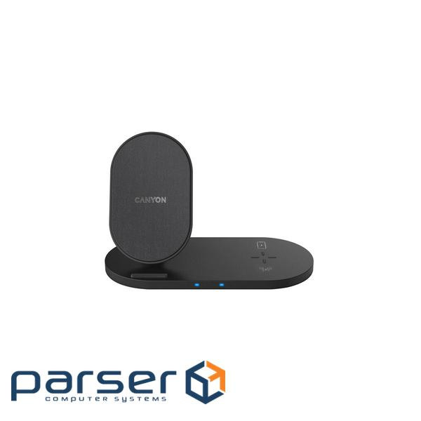 Зарядний пристрій Canyon 2in1 Wireless 10W/7.5W/5W Type-C 1.2 m (CNS-WCS202B)