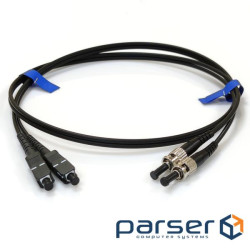 Патчкорд ST / UPC-SC / UPC MM (G50-OM3) 3м чорний Duplex (UPC-3STSC(MM)D(ON)BK)