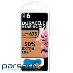 Батарейка Duracell PR44 / 675 * 6 (5004326)