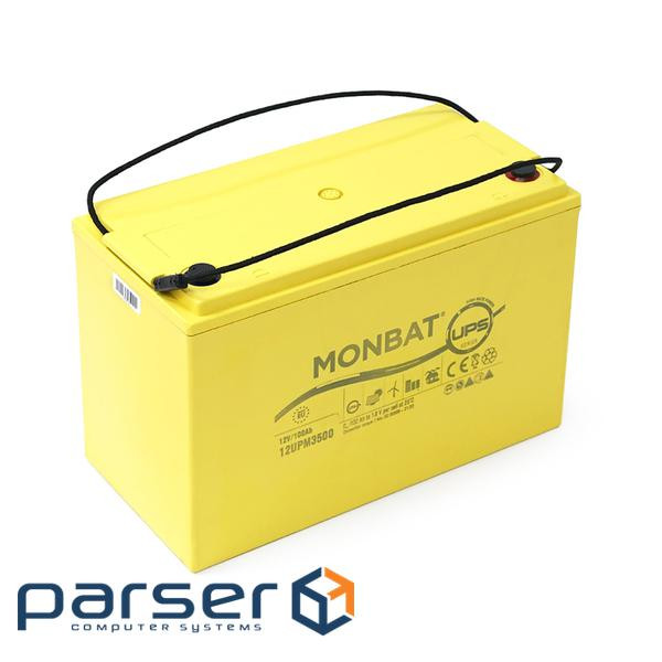 Акумуляторна батарея MONBAT TOP TERMINAL 12UPM3500 AGM 12V/100 Ah, 340x173x220 мм, 35.5 кг