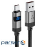 Кабель ACEFAST C15-04 USB-A to USB-C zinc alloy digital display braided charging dat (6974316283737)