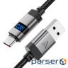 Кабель ACEFAST C15-04 USB-A to USB-C zinc alloy digital display braided charging dat (6974316283737)