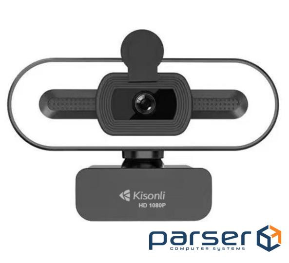 Вебкамера із мікрофоном Kisonli D2, 1080P 30fps, пласт. корпус, Black, BOX (Kisonli D2-1080)