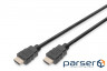 HDMI cable (AM/ AM) DIGITUS High Speed + Ethernet 5m, gold-plated connectors, Black/Black (AK-330107-050-S)