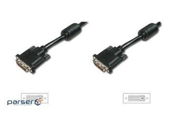 Кабель мультимедійний DVI to DVI 24+1pin, 5.0m Digitus (AK-320101-050-S)