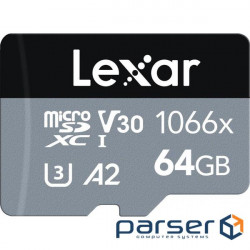 Карта памяти microSDXC Lexar 64GB Professional UHS-I Silver Series (LMS1066064G-BNANG)