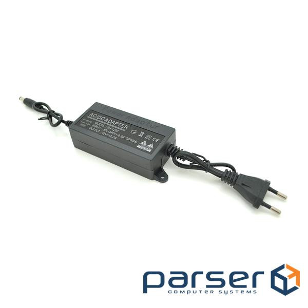 Pulse power adapter 12V 2A (24W) 1220 Plastic Box, mounting, black (ZH-1220)