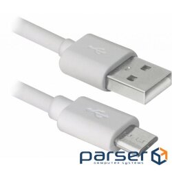 USB Data Cable08-10-10BH USB - Micro USB, white, 3m Defender (87468)