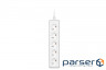 Подовжувач 2E 2E-U0510M1.5 White, 5 розеток, 1.5м 