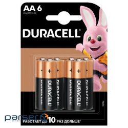 Батарейка Duracell AA лужні 6 шт. в упаковці (5007757) (5000394107458 / 81485016) (5007757) (5000394107458 / 81485016)