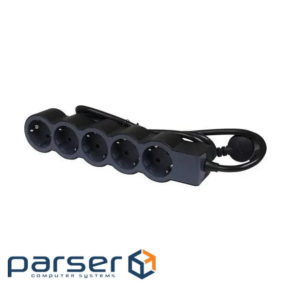 Підовжувач Legrand стандарт, 5хSchuko, 16А, 3м, чорний (694564)