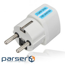 Power adapter 220V from ENG/USA/Euro/China to EURO socket, white (S0469)
