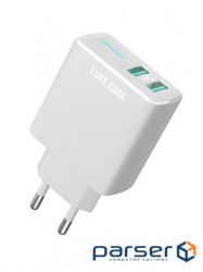Charger Luxe Cube 2USB 12W Smart White (4826986900792)