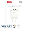 Зарядний пристрій XO 1xUSB QC3.0 + 1xUSB-C PD20W (XO-QC37)